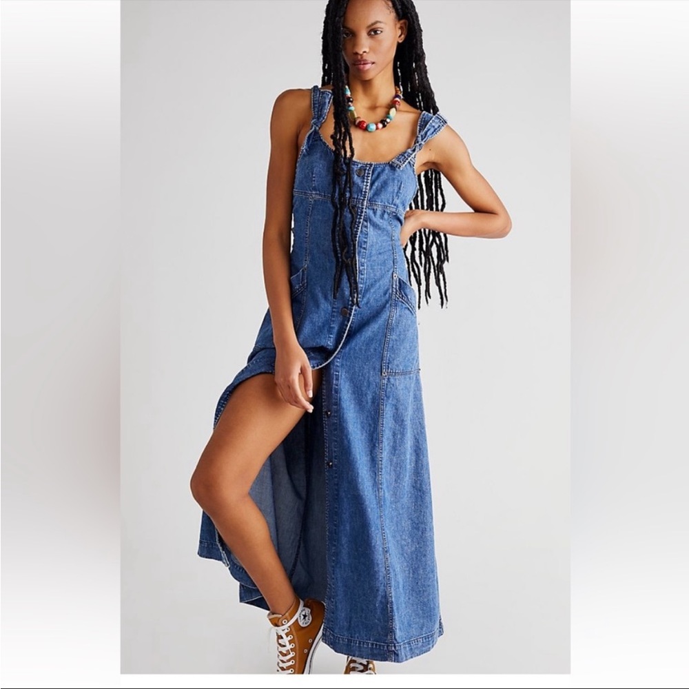 FREE PEOPLE Time After Time Denim Dress